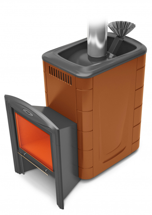 картинка Печь для бани ГЕЙЗЕР 2014 ВИТРА INOX (8-18м.куб) терракот от магазина RockWood