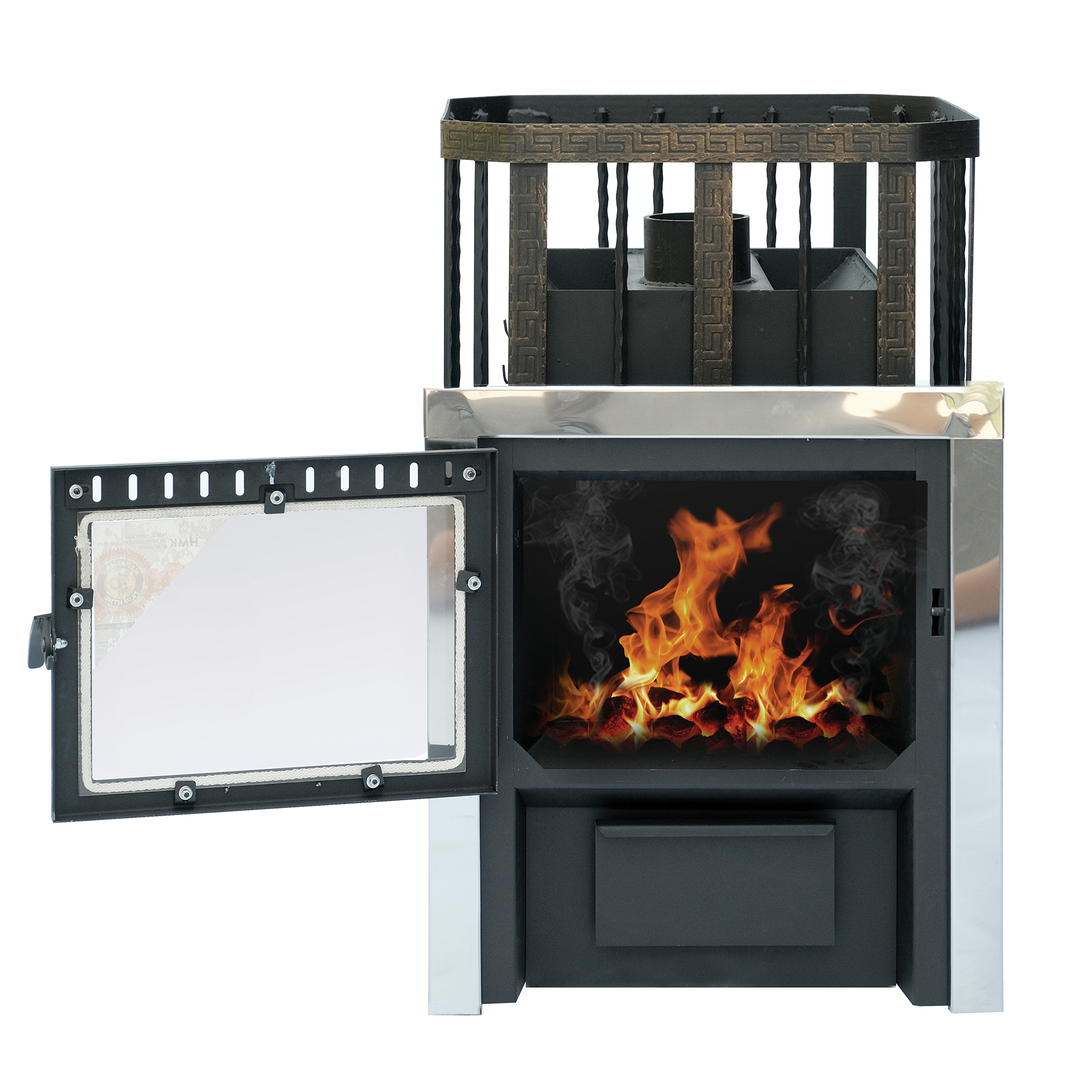 картинка Печь банная «КАТУНЬ» со стеклом   от магазина RockWood