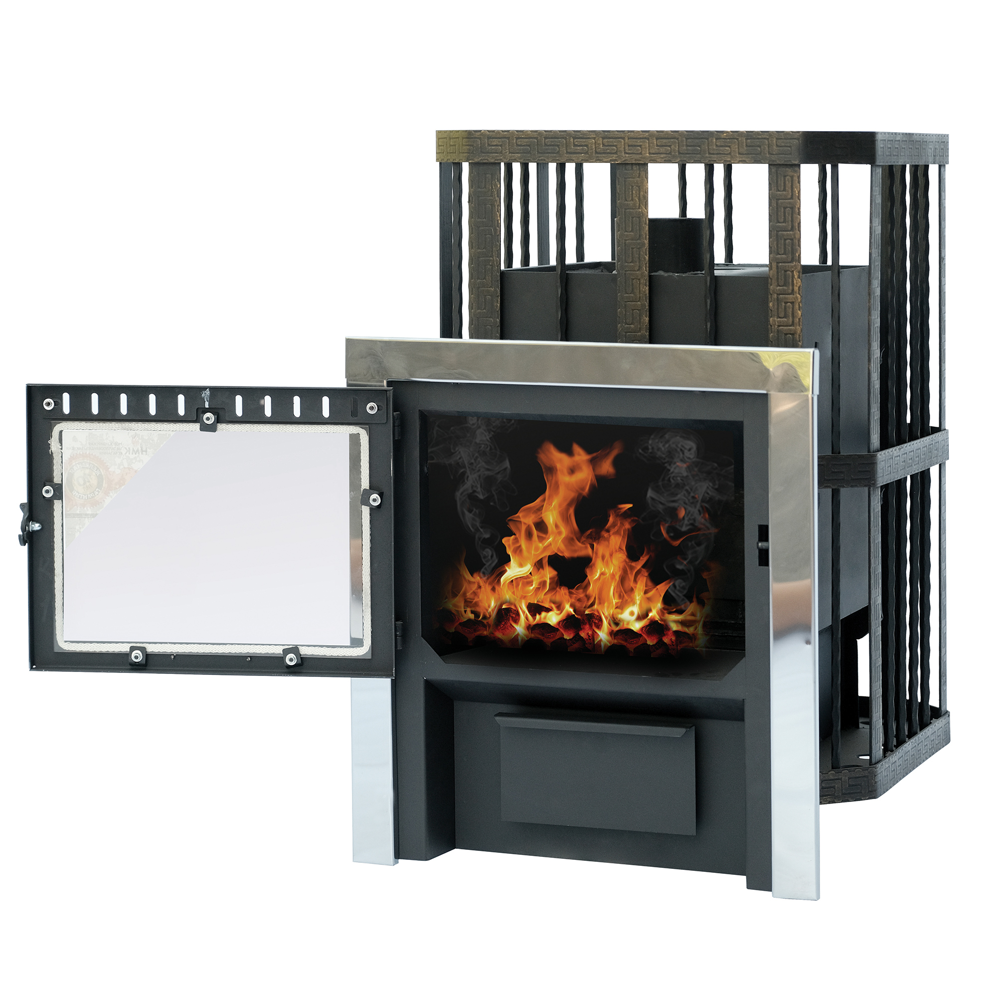 картинка Печь банная «КАТУНЬ» со стеклом   от магазина RockWood