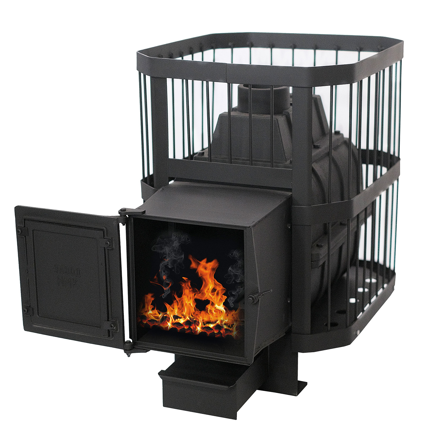 картинка Печь банная чугунная "СИБИРЬ-24" Чугунная дверка (сетка пруток) от магазина RockWood